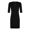 Dolce & Gabbana Black Mini Dress With Short Sleeves And Neckline Detail In Viscose Blend Woman In Black