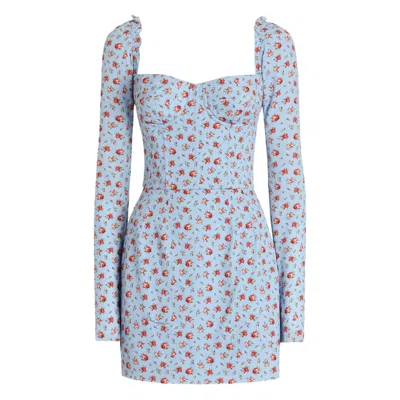 Dolce & Gabbana Dolce  Gabbana Floral Printed Mini Dress In Blue