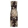 Dolce & Gabbana Rose Cretonne Charmeuse Sleeveless Midi Dress In Multi