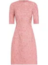 Dolce & Gabbana Floral-jacquard Midi Dress In Dark Powder Pink