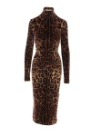 Dolce & Gabbana Leopard-print Mid-length Dress In Jaquard