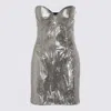 Dolce & Gabbana Strapless Fitted Metallic Sequin Dress In Metallic