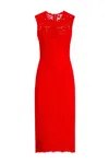 Dolce & Gabbana Calf-length Sheath Dress In Floral Cordonetto Lace In Light Burgundy