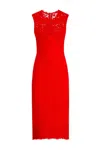 Dolce & Gabbana Calf-length Sheath Dress In Floral Cordonetto Lace In Light Burgundy