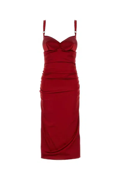 DOLCE & GABBANA DOLCE & GABBANA DRAPED SATIN MIDI DRESS