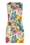 Dolce & Gabbana Floral-print Cotton-blend Jacquard Mini Dress In Mix Flowers F.bco