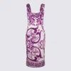 Dolce & Gabbana Scoop Neckline Fitted Silhouette Intricate Pattern In Purple