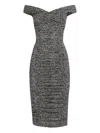 Dolce & Gabbana Draped Silk Dress Bandeau Neckline In Gray