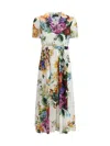 Dolce & Gabbana Flower Bouquet Print Chemisier Dress In Multi