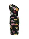 Dolce & Gabbana Elegant Black Dress In Polyamide With Floral Pattern For Cocktails And Evenings In Black