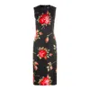 Dolce & Gabbana Women Black Dress With All-over Floral Print In Silk Woman In Black