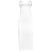 Dolce & Gabbana Stretch Satin Midi Dress In White