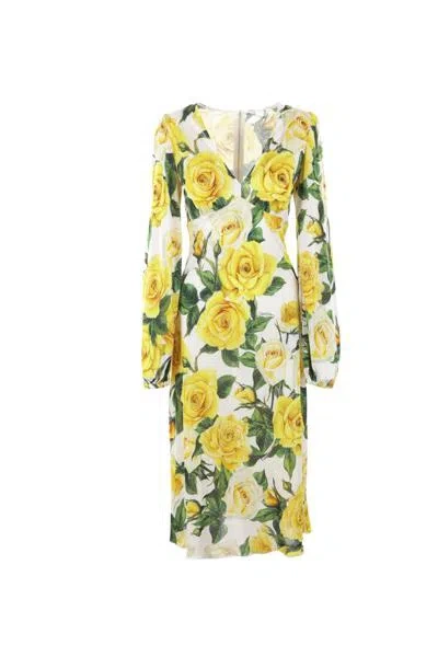 Dolce & Gabbana Dresses In Yellow Roses