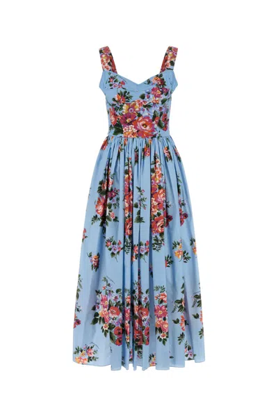 Dolce & Gabbana Elegant Mini Suit With Floral Motif In Blue