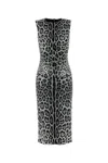 Dolce & Gabbana Leopard Print Sleeveless Midi Dress In Leonerofdogrigio