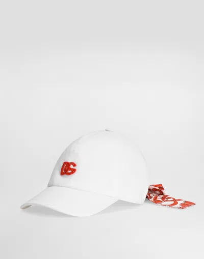 Dolce & Gabbana Kids' Drill Baseball Cap In White