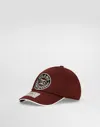 Dolce & Gabbana Drill Baseball Hat With Embroidery In Brown