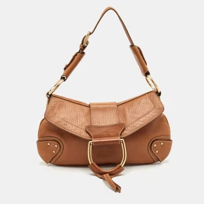 Pre-owned Dolce & Gabbana D-ring Brown Leather Hobo