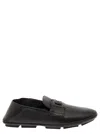 Dolce & Gabbana Leather Loafers With Round Toe And Textured Finish In Multicolor