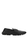 Dolce & Gabbana Leather Loafers With Round Toe And Textured Finish
