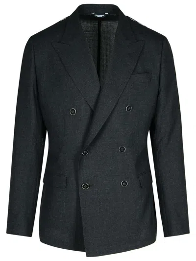 DOLCE & GABBANA DOLCE & GABBANA 'DROP 7' DARK GREY WOOL BLAZER