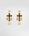 Dolce & Gabbana Drop Cross Earrings With Votive Medallions In Gold