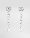 Dolce & Gabbana Drop Earrings With Rhinestones And Dg Logo In シルバー