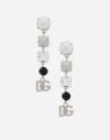 Dolce & Gabbana Drop Earrings With Rhinestones In Silver