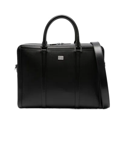 DOLCE & GABBANA DOLCE  GABBANA LOGO PLAQUE ZIPPED BRIEFCASE