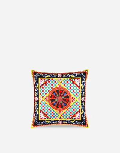 Dolce & Gabbana Duchesse Cotton Cushion Small Multicolor Unisex Onesize