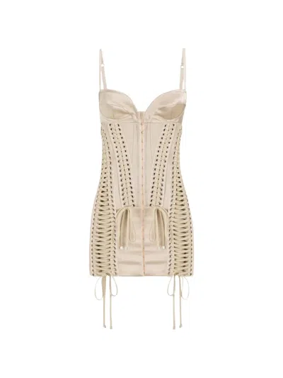 Dolce & Gabbana Duchesse Dress With Balconette In Neutral
