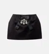 Dolce & Gabbana Black Bow-embellished Satin Mini Skirt In Multi