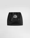 Dolce & Gabbana Black Bow-embellished Satin Mini Skirt In Black
