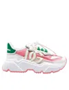 Dolce & Gabbana Daymaster Sneakers In Nylon And Leather Color White And Pink