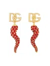 Dolce & Gabbana Capri Teardrop Brass Earrings Rhinestones In Gold