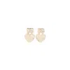 Dolce & Gabbana Heart Pendant Brass Earrings With Pearl Detail In Grey