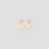 Dolce & Gabbana Heart Pendant Brass Earrings With Pearl Detail In Oro