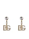 Dolce & Gabbana Dg Logo Pendant Earrings With Rhinestones Accessories In Golden