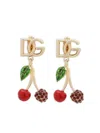 Dolce & Gabbana Earrings With Dg Logo And Cherries In Gold