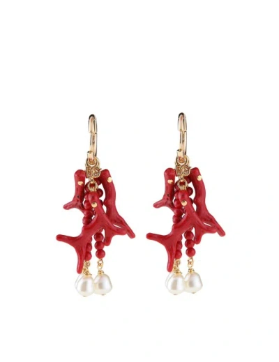 DOLCE & GABBANA DOLCE & GABBANA EARRINGS WITH CORAL BRANCHES