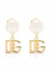 Dolce & Gabbana Logo Faux Pearl Earrings