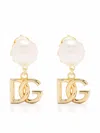 Dolce & Gabbana Logo Faux Pearl Earrings