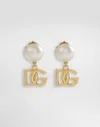 Dolce & Gabbana Earrings With Dg Logo And Pearl In Gold