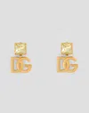 Dolce & Gabbana Earrings With Dg Logo And Rhinestones In Oro