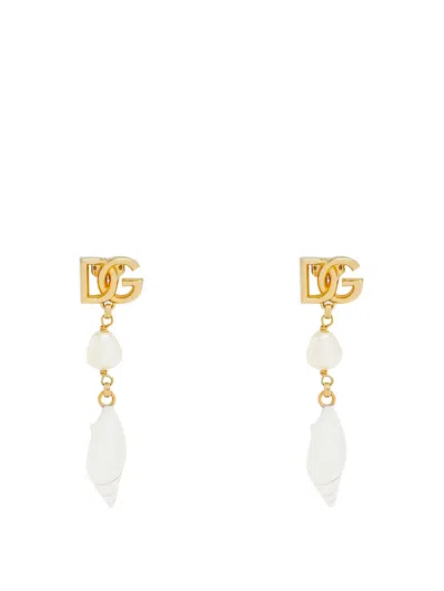 Dolce & Gabbana Dolce&gabbana Dg Shell Drop Earrings In Gold