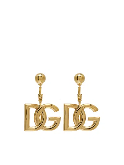 Dolce & Gabbana Earrings With Logo In Gold