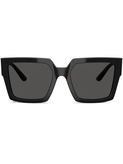 DOLCE & GABBANA LOGO-PLAQUE SQUARE-FRAME SUNGLASSES