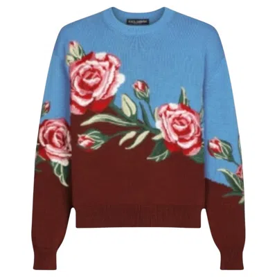 Pre-owned Dolce & Gabbana Eden Secret Garden Floral Sweater Size S Handmade 3d Embroidery In Brown