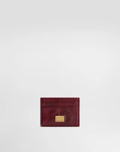 Dolce & Gabbana Eel Card Holder In レッド
