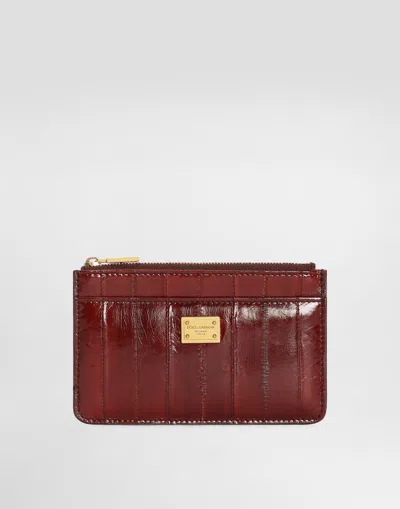 Dolce & Gabbana Eel Card Holder In レッド